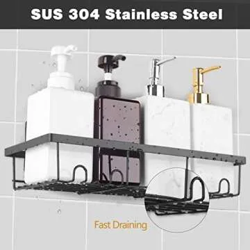 Adhesive Shower Caddy Set - Durable & Stylish Bathroom Organizer