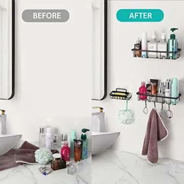 Adhesive Shower Caddy Set - Durable & Stylish Bathroom Organizer