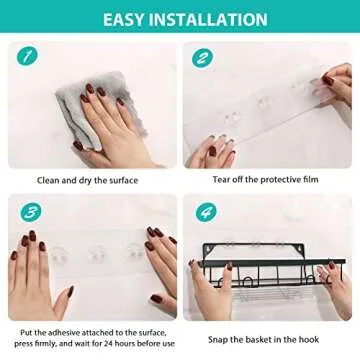 Adhesive Shower Caddy Set - Durable & Stylish Bathroom Organizer