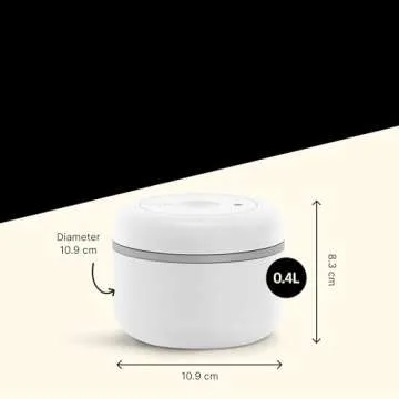 Fellow Atmos Vacuum Coffee Canister & Food Storage Container - 0.4 Liter Canister holds up to 6 oz of Coffee Beans - Airtight Food Storage Containers - Coffee Containers - 0.4 Liter - Matte White