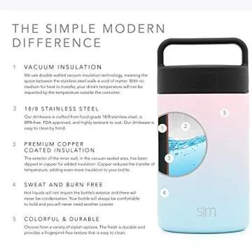 Simple Modern Food Jar Thermos for Hot Food | Reusable Stainless Steel Vacuum Insulated Leak Proof Lunch Storage for Smoothie Bowl, Soup, Oatmeal | Provision Collection | 12oz | Sweet Taffy