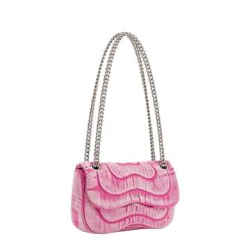 JW PEI Quilted Women's Crossbody Bag - Denim Pink