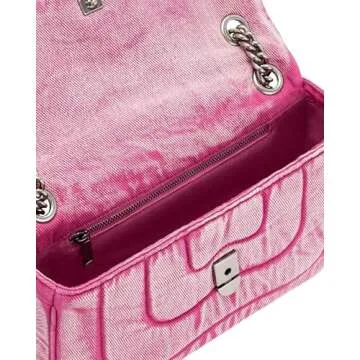 JW PEI Quilted Women's Crossbody Bag - Denim Pink