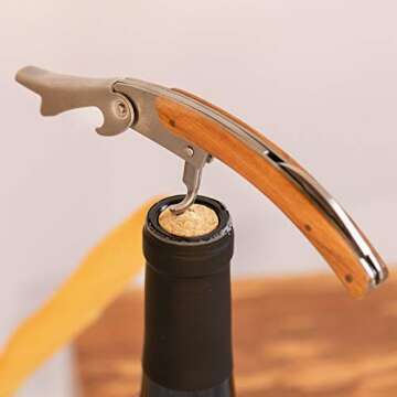 Tramanto Luxury Wine Box, 5 Piece Gift Set, Made in Italy from Genuine Olive Wood