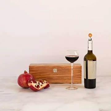 Tramanto Luxury Wine Box, 5 Piece Gift Set, Made in Italy from Genuine Olive Wood