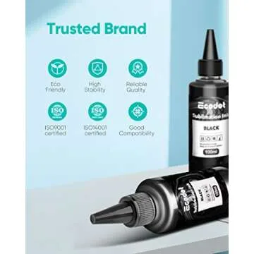 ecodot Black Sublimation Ink for all Heat Transfer Projects