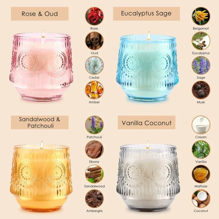 Luxury Scented Candle Set – 4 Unique Scents