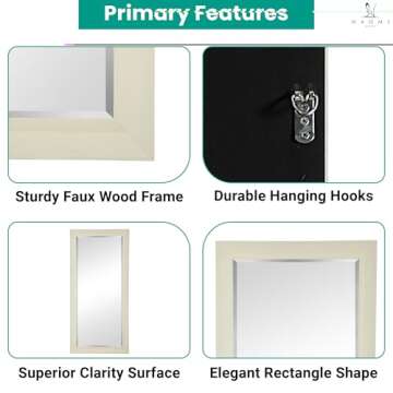 Naomi Home Framed Bevel Leaner Full Length Huge Floor Mirror XL Mirror Large Standing Floor Mirror H...