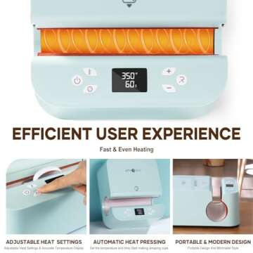 HTVRONT Auto Tumbler Heat Press Machine - Mug Heat Press Heat Up Fast & Even, Professional Tumbler Press High-Security for 2.95-3.18inch Sublimation Tumblers, Cups, Glasses and Mugs (Blue)