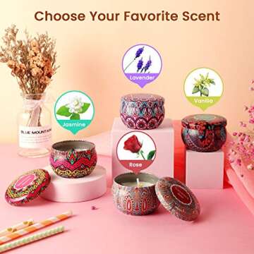 Christmas Gifts for Women - Insulated Wine Tumbler and Candles Gift Set 4 Pack Gifts for Women Mom Sister Friends Female - Stainless Steel Wine Tumbler with Lid - Funny Wine Tumblers for Women