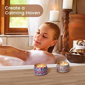 Christmas Gifts for Women - Insulated Wine Tumbler and Candles Gift Set 4 Pack Gifts for Women Mom Sister Friends Female - Stainless Steel Wine Tumbler with Lid - Funny Wine Tumblers for Women