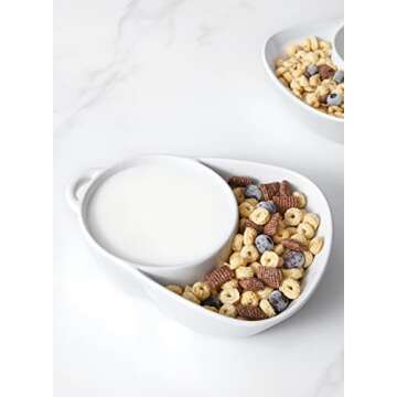 LE TAUCI Chip and Dip Bowls, Anti-Soggy Cereal Bowl, Soup and Side/Cracker Bowls Sets for Breakfast,...