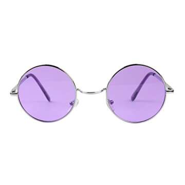 ShadyVEU Retro Round Style 70s Sunglasses Colorful Tint Groovy Hippie Mens Womens Shades