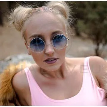 ShadyVEU Retro Round 70s Sunglasses for Men and Women