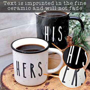 MAINEVENT His And Hers Mugs Set Of 2 Coffee Mug 11 Ounce, Cute Matching Coffee Mug Couples, His Hers Gifts Christmas, Campfire Couple Coffee Mug Set Anniversary, Engagement Couple Mug Cup for Him Her