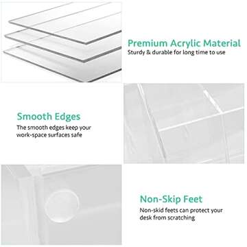 Acrylic Office Desk Supplies and Accessories,clear Desk stationary organizer with Drawers, Pen and Pencil Holder,Desktop Organization