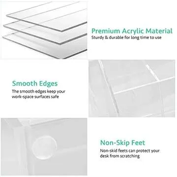 Acrylic Office Desk Supplies and Accessories,clear Desk stationary organizer with Drawers, Pen and Pencil Holder,Desktop Organization