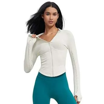 sphinx cat Womens Athletic Long Sleeve Full Zip Running Track Jacket Workout Yoga Sportwear with Thumb Holes Slim Fit Kohlrabi-Green S