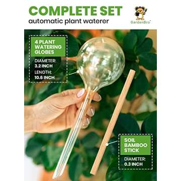 Plant Watering Globes Plastic Set of 4 - Automatic Plant Waterer Indoor and Outdoor - Self Watering ...