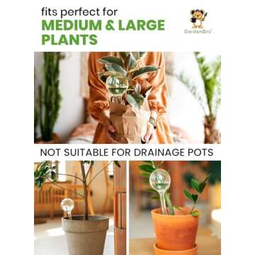 Plant Watering Globes Plastic Set of 4 - Automatic Plant Waterer Indoor and Outdoor - Self Watering Planter Insert System with Plastic Water Bulbs for Indoor Plants (4 PCS, Bulbs)