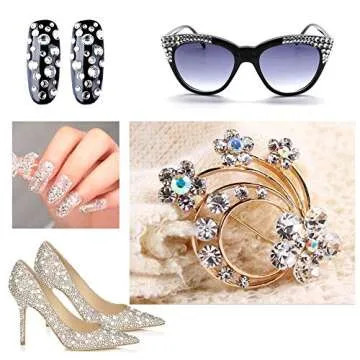 3000 PCS Rhinestones for Craft, PHOGARY AB Rhinestones Flat Back (Small Size 1.5-5 mm) 13 Colors with Pick Up Tweezer for Crafts Nail Face Art Clothes Shoes Bags Phone Case DIY