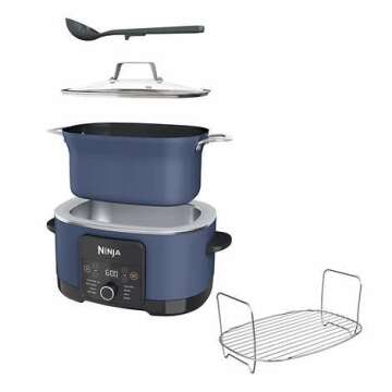 Ninja Foodi PossibleCooker PRO 8.5 Quart Multi-Cooker, with 8-in-1 Slow Cooker, Dutch Oven, Steamer & More, Glass Lid & Integrated Spoon, Nonstick, Oven Safe Pot to 500°F, Navy (Blue)