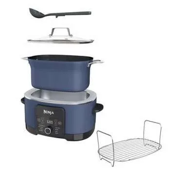 Ninja Foodi PossibleCooker PRO 8.5 Quart Multi-Cooker, with 8-in-1 Slow Cooker, Dutch Oven, Steamer & More, Glass Lid & Integrated Spoon, Nonstick, Oven Safe Pot to 500°F, Navy (Blue)