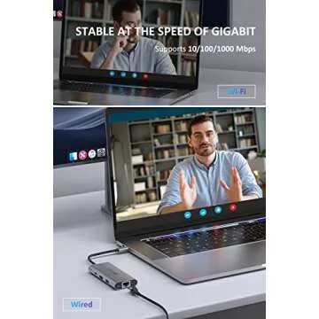 UtechSmart USB C Hub, USB C Ethernet Multiport Adapter, 6 In 1 USB C to HDMI Dock Compatible for Macbook Pro/Air, Chromebook, Dell XPS, HP and Type C Devices (Gigabit Ethernet 100W PD 4K HDMI USB 3.0)