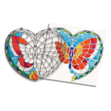 Melissa & Doug Stained Glass Made Easy Activity Kit: Butterfly - 140+ Stickers - Kids Sticker Stained Glass Craft Kit; Sun Catchers For Kids Ages 5+