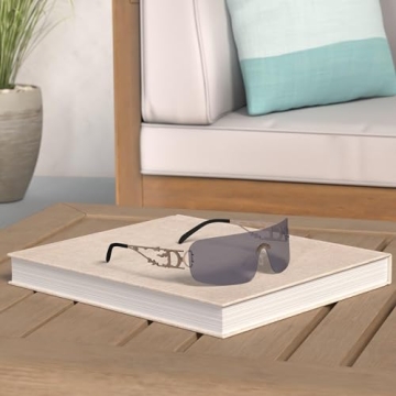 SENMARIES Rimless Y2k Sunglasses For Women Men Rectangle Vintage glasses Fashion Flame Metal Sunglass Frameless Retro Eyewear