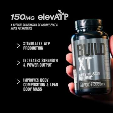 Jacked Factory Build-XT Daily Muscle Builder & Performance Enhancer - Muscle Building Supplement for Muscular Strength & Growth | Trademarked Ingredients Peak02, ElevATP, & Astragin - 60 Veggie Pills