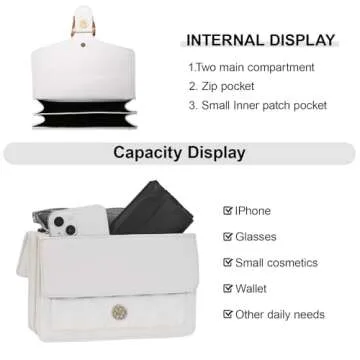 Aiqudou Quilted Crossbody Shoulder Bag for Women - Small Denim Chain Purse Leather Strap Fashion Casual Messenger Purse Bag(Mini White)