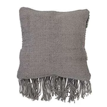 Bloomingville Textured Grey Cotton Pillow
