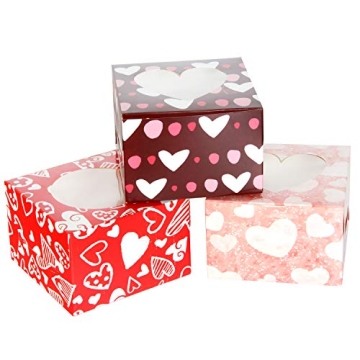 Joyful 24 Pcs Valentine’s Day Bakery Treat Boxes for Gift Giving
