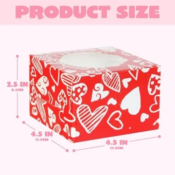 Joyful 24 Pcs Valentine’s Day Bakery Treat Boxes for Gift Giving
