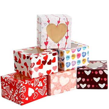 Joyful 24 Pcs Valentine’s Day Bakery Treat Boxes for Gift Giving
