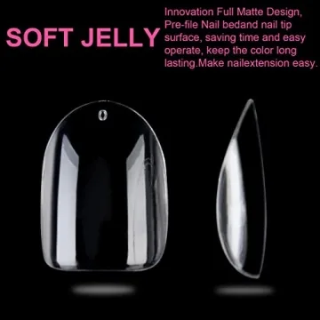 UNA GELLA Short Oval Almond Gel Nail Tips 360pcs