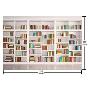 MEHOFOND Realistic White Bookshelf Backdrop for Photography