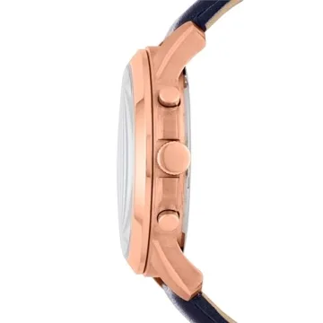 Fossil Quartz Chronograph Watch in Rose Gold and Navy