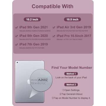 Hamile for iPad 9th Generation Case with Keyboard 10.2 Inch - Backlit Wireless Detachable Folio Keyb...