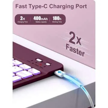 Hamile for iPad 9th Generation Case with Keyboard 10.2 Inch - Backlit Wireless Detachable Folio Keyboard Cover with Pencil Holder for iPad 8th Gen/7th Gen/iPad Pro 10.5"/iPad Air 3rd Gen (Raspberry)