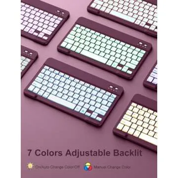 Hamile for iPad 9th Generation Case with Keyboard 10.2 Inch - Backlit Wireless Detachable Folio Keyboard Cover with Pencil Holder for iPad 8th Gen/7th Gen/iPad Pro 10.5"/iPad Air 3rd Gen (Raspberry)