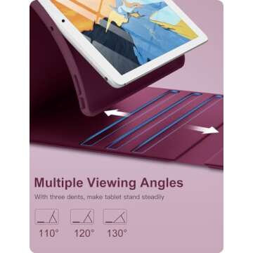 Hamile for iPad 9th Generation Case with Keyboard 10.2 Inch - Backlit Wireless Detachable Folio Keyboard Cover with Pencil Holder for iPad 8th Gen/7th Gen/iPad Pro 10.5"/iPad Air 3rd Gen (Raspberry)