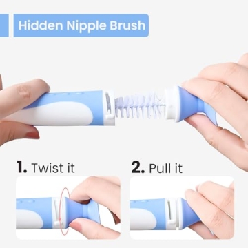 Ariseno 5-in-1 Baby Bottle Brush Set for Safe Cleaning