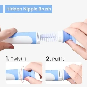 Ariseno 5-in-1 Baby Bottle Brush Set for Safe Cleaning