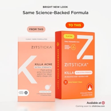 ZitSticka Extra Strength Killa Acne Patches for Face - World's Most Potent Pimple Patch with Fast-Acting Microdarts - Starts Working within 2 Hours for Deep, Early-Stage Zits & Blemish - 4 Count