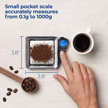 American Weigh Scales Blade Series Digital Precision Pocket Weight Scale, Gray, 650 X 0.1G (BL-650-GRY) (Black, 1KG X 0.1g)