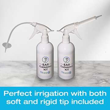 Ear Wax Removal Tool by Tilcare - Ear Irrigation Flushing System for Adults & Kids - Perfect Ear Cleaning Kit - Includes Basin, Syringe, Curette Kit, Towel and 30 Disposable Tips