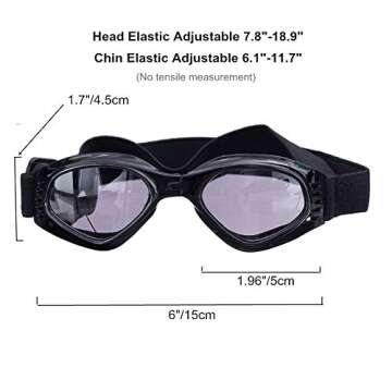 [New Version] CocoPet Adorable Dog Goggles Pet Sunglasses Eye Wear UV Protection Waterproof Sunglasses for Puppy Dogs Small Medium White Blue