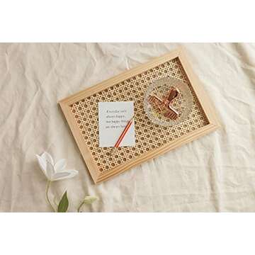 Rectangle Premium Rattan hometray, Serving Tray, Rattan Food Tray, Handmade Rattan Tray, Coffee Tray, Tray Square, Accessory Trays, Jewelry Tray, Decorate Tray (Wood)